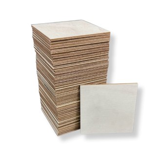 Kwadraty ze Sklejki do Ozdabiania na Warsztaty Kwadrat 50 sztuk 10 X 10 CM