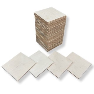 Kwadraty ze Sklejki do Ozdabiania na Warsztaty Kwadrat 50 sztuk 10 X 10 CM