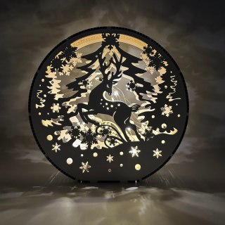 LAMPION Dekoracja Biała ŚWIĄTECZNA Renifer ŚWIĘTA Dekoracja 3DBEZ LAMPEK