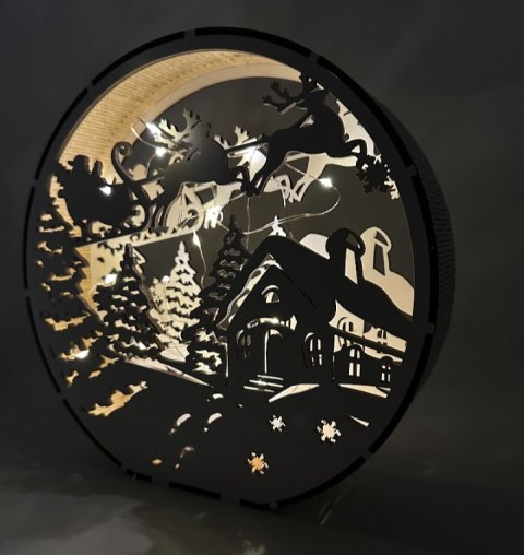 LAMPION Dekoracja Biała Stojąca ŚWIĄTECZNA Domek Dekoracja Dekor Święta