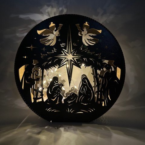 LAMPION Dekoracja Czarna ŚWIĄTECZNA Stajenka ŚWIĘTA Boże Narodzenie Ozdoba