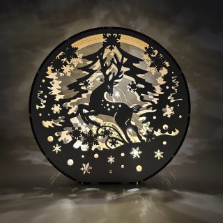 LAMPION Dekoracja Drewniana ŚWIĄTECZNA Renifer ŚWIĘTA Dekoracja BEZ LAMPEK