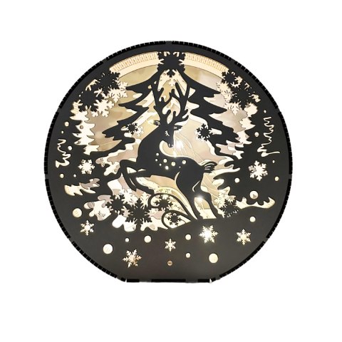 LAMPION Dekoracja Drewniana ŚWIĄTECZNA Renifer ŚWIĘTA Dekoracja BEZ LAMPEK