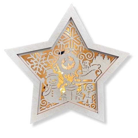 LAMPION Drewniana Gwiazdka ŚWIĄTECZNA Bałwan ŚWIĘTA Ozdoba Dekor BEZ LAMPEK
