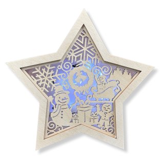 LAMPION Drewniana Gwiazdka ŚWIĄTECZNA Bałwan ŚWIĘTA Ozdoba Dekor BEZ LAMPEK