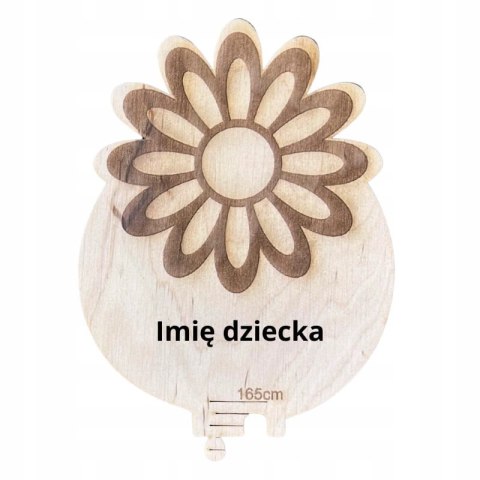 Miarka Wzrostu dla Dziecka Dzieci na Ścianę KWIATEK Imię Drewniana Listwa