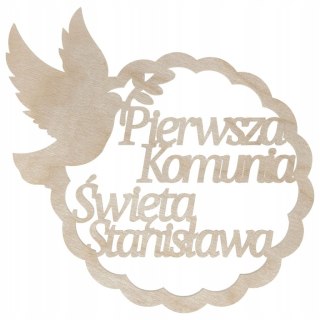 Obręcz Pierwsza Komunia Święta Dekoracja Komunijna Koło z Imieniem Personalizowana