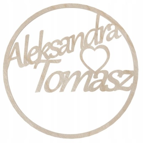 Obręcz Ślubna Dekoracja Koło na Wesele Dekoracje Ślubne Personalizowane 29 cm
