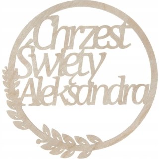Obręcz na Chrzest Dekoracyjna Dekoracja dla Dziewczynki Chłopca Imię Dziecka
