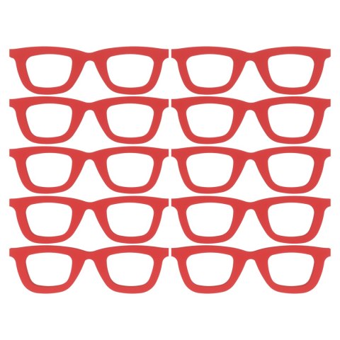 Okularki CZERWONE Okulary Mini Małe do Figurek Rękodzieła DIY Zestaw 10 szt.