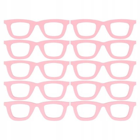 Okularki RÓŻOWE Okulary do Figurek Rękodzieła Mini Małe Malutkie 10 sztuk