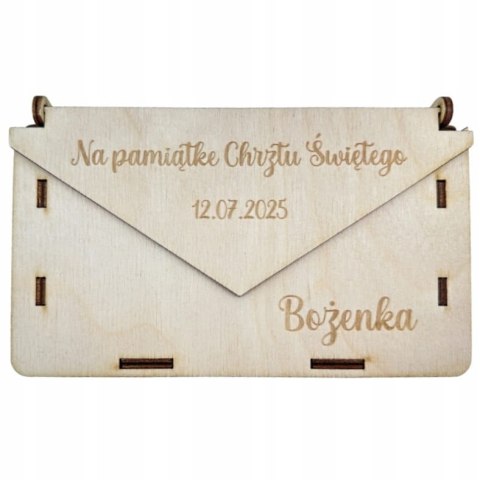 Personalizowana Koperta na Prezent Pieniądze z Grawerem Drewniana Prezentowa