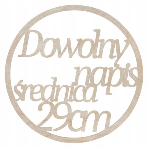 Personalizowana Obręcz z Napisem Dekoracyjna z Imieniem 29 cm Drewniana Eko