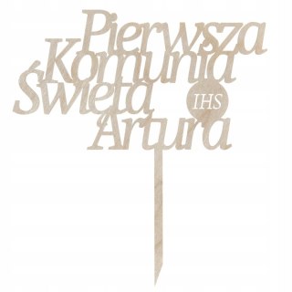 Personalizowany Topper Pierwsza Komunia Święta Dowolne Imię Dziecka Dekor