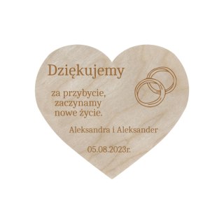 Podziękowanie MAGNES dla Gości Ślub Wesele Personalizacja Grawer 8 X 7 cm