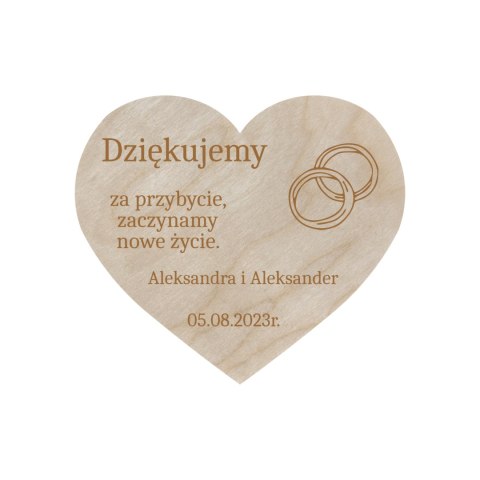 Podziękowanie MAGNES dla Gości Ślub Wesele Personalizacja Grawer 8 X 7 cm