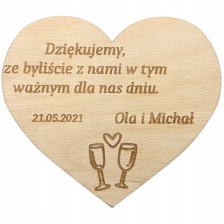 Podziękowanie MAGNES na Lodówkę dla Gości Ślub Wesele Personalizowane Eko
