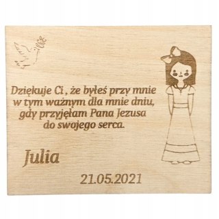 Podziękowanie dla Gości MAGNES PIERWSZA KOMUNIA PERSONALIZOWANE IMIĘ Dekor