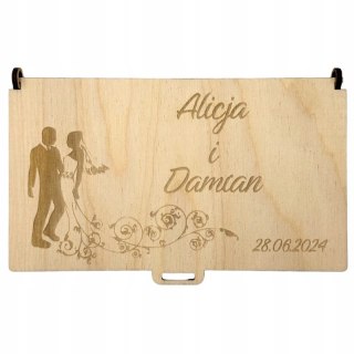 Pudełko na Pieniądze Ślub Koperta Ślubna na Pieniądze Personalizowana z Imionami
