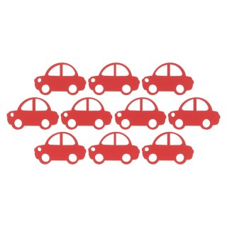 Scrapki Drewniane CZERWONE Auto Samochód Auta Pojazd Dzień Chłopaka 10 szt.