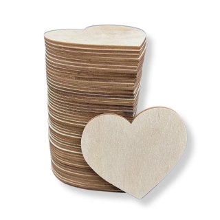 Serca ze Sklejki 8 CM - 50 sztuk do Ozdabiania Dekoracje DIY Rękodzieło Eko