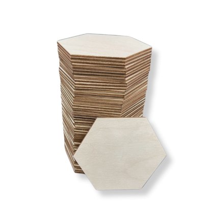 Sześciokąty Drewniane 10 cm - 50 szt. do Ozdabiania Dekoracje DIY Decoupage
