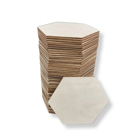 Sześciokąty Drewniane 10 cm - 50 szt. do Ozdabiania Dekoracje DIY Decoupage