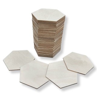 Sześciokąty Drewniane 10 cm - 50 szt. do Ozdabiania Dekoracje DIY Decoupage