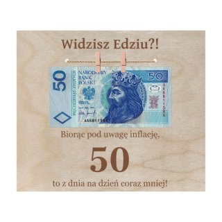 Tabliczka Urodzinowa Kartka na Pieniądze Gotówkę DOWOLNY WIEK + IMIĘ VOUCHER