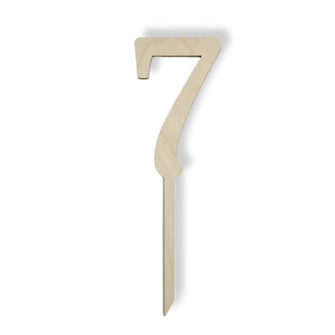Topper Cyfra 7 SIEDEM na Tort Drewniany Naturalny Ekologiczny Ozdoba 30 CM