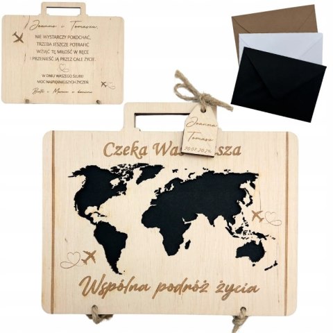 Wesele Kartka Ślubna na Pieniądze Kopertę Prezent Ślub Personalizowana Eko