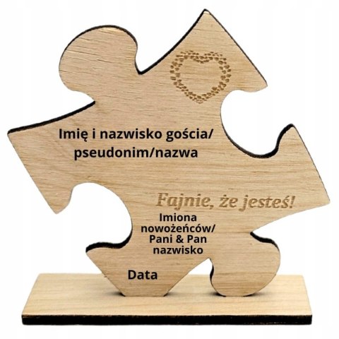 Winietka + Podziękowanie 2w1 Wesele Puzzle Podziękowanie Gości Personalizowane