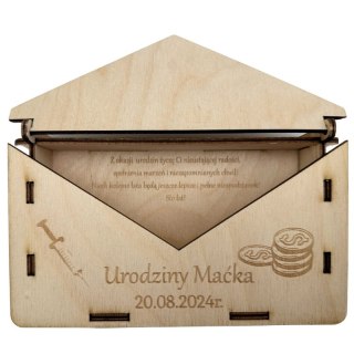 ZASTRZYK GOTÓWKI Pudełko Koperta na Pieniądze Personalizowana Prezent Pieniężny