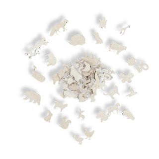 Zwierzątka ze Sklejki MIX - 50 szt. do Ozdabiania Dekoracje DIY Rękodzieło
