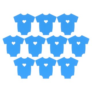 Bluzeczka z Serduszkiem Body Baby Shower Narodziny Dziecka NIEBIESKIE 10 szt.