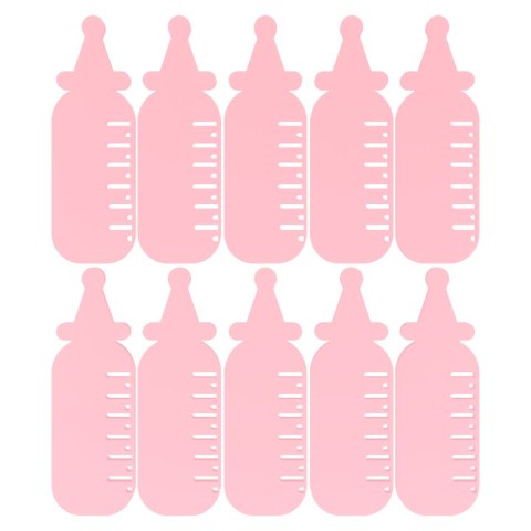 Buteleczka RÓŻOWA Baby Shower Dekoracje Butelki dla Dziecka Dziewczynki 10 szt.