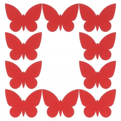 CZERWONE MOTYLKI MOTYLE SCRAPKI 4 CM ZESTAW 10 szt. DO OZDOBIENIA DEKOROWANIA