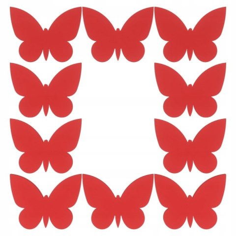 CZERWONE MOTYLKI MOTYLE SCRAPKI 4 CM ZESTAW 10 szt. DO OZDOBIENIA DEKOROWANIA
