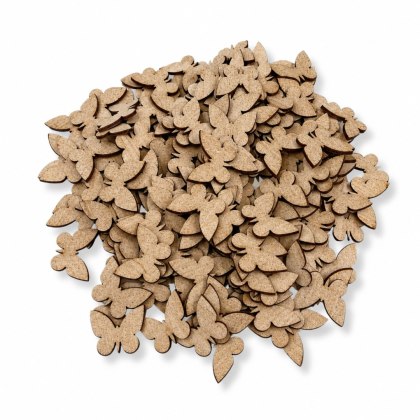 Drewniane Motylki Motylek 4 cm Scrapki do Prac Plastycznych 300 SZTUK Surowy