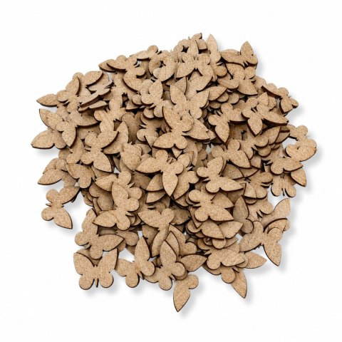 Drewniane Motylki Motylek 4 cm Scrapki do Prac Plastycznych 300 SZTUK Surowy