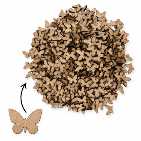 Drewniane Motylki Motylek mini 2 cm 500 SZTUK Scrapki Surowy na Warsztaty