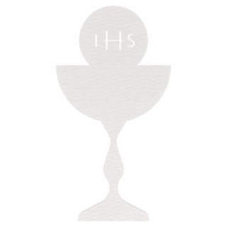 HOSTIA IHS KIELICH PIERWSZA KOMUNIA ŚWIĘTA BIAŁA PAMIĄTKA PIERWSZEJ KOMUNII