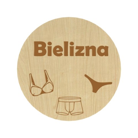 KLON PLAKIETKI TABLICZKI NA SZUFLADY ORGANIZERY POJEMNIKI BIELIZNA 8 CM