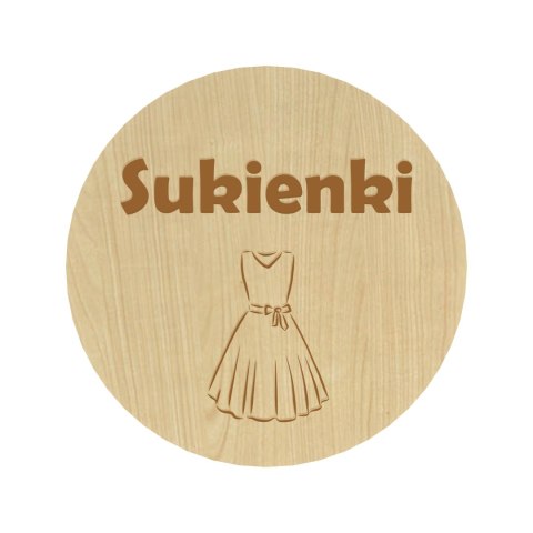 KLON PLAKIETKI TABLICZKI NA SZUFLADY ORGANIZERY POJEMNIKI SUKIENKI 8 CM