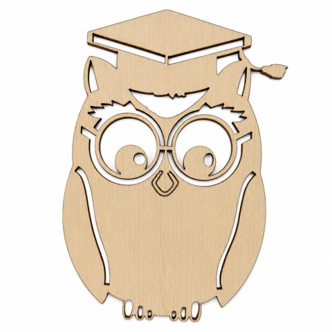 KLON SOWA SÓWKA W BIRECIE SZKOŁA NAUCZYCIEL BIRET PREZENT UCZEŃ 7,2 X 10 CM