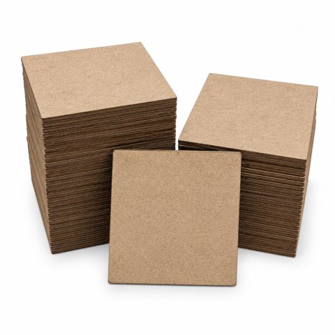 Kwadraty Drewniane Kwadrat do Ozdabiania Kolorowania 100 SZTUK 9 X 9 cm SUROWY