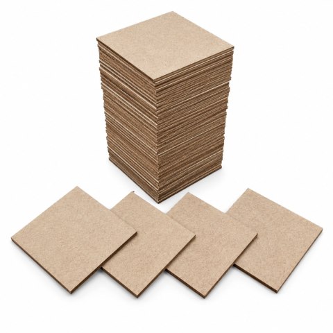 Kwadraty Drewniane do Ozdabiania Przyklejania Kwadrat 50 SZTUK 8 X 8 cm SUROWY