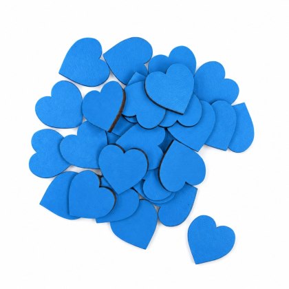 NIEBIESKIE SERCE SERDUSZKO SERDUSZKA SERCA DEKOR DIY MIŁOŚĆ 3 CM 30 sztuk