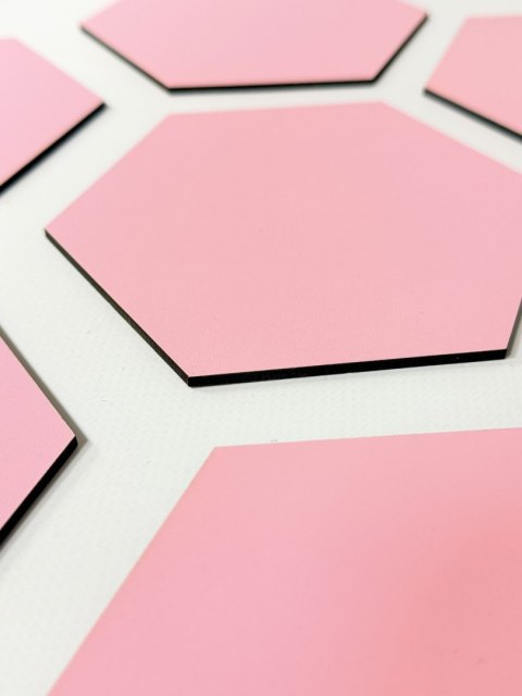 RÓŻOWY HEKSAGON ŚREDNI PANELE DEKORACYJNE PANEL ŚCIENNY SZEŚCIAN NA ŚCIANĘ