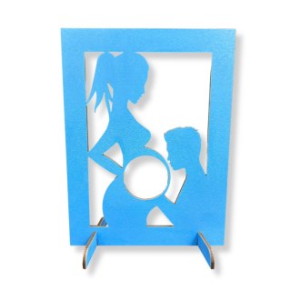 Ramka USG Dziecka Niebieska BABY SHOWER Prezent Narodziny Dziecka Chłopiec